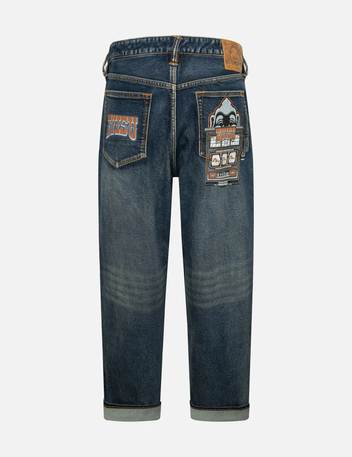 Washed Logo and Godhead Slot Coated Relax Fit Jeans sold by Evisu
