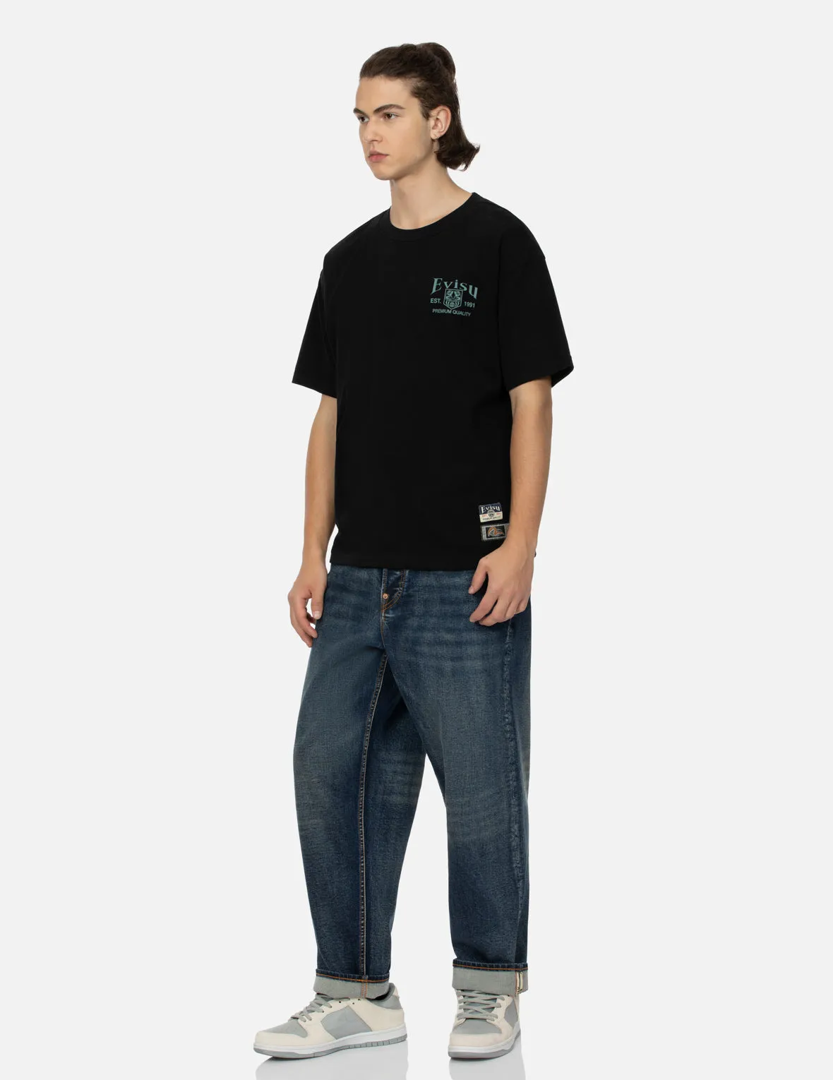 Washed Logo and Godhead Slot Coated Relax Fit Jeans sold by Evisu product image thumbnail 4
