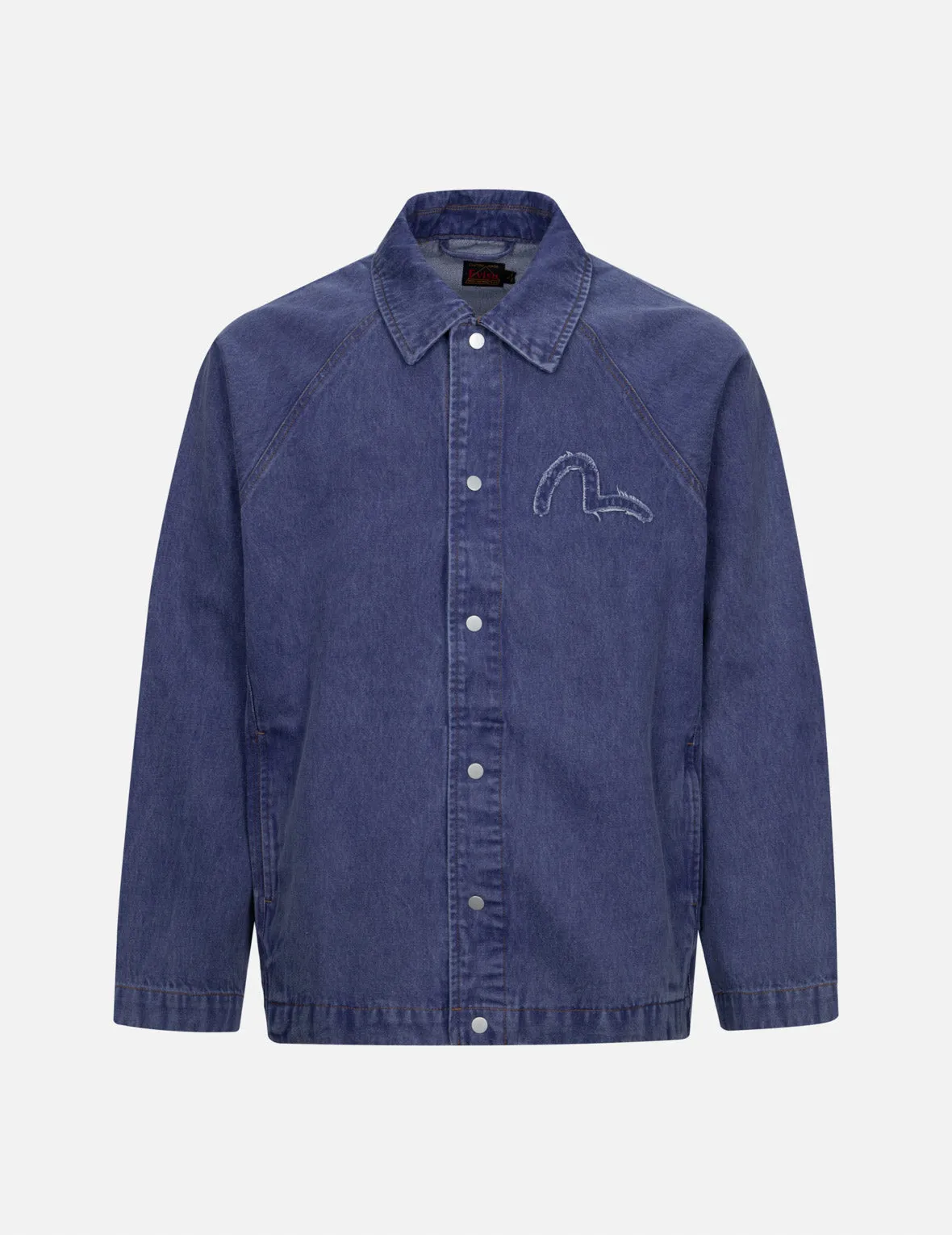 Seagull and Slogan Embroidery Oversized Denim Coach Jacket sold by Evisu product image thumbnail 2
