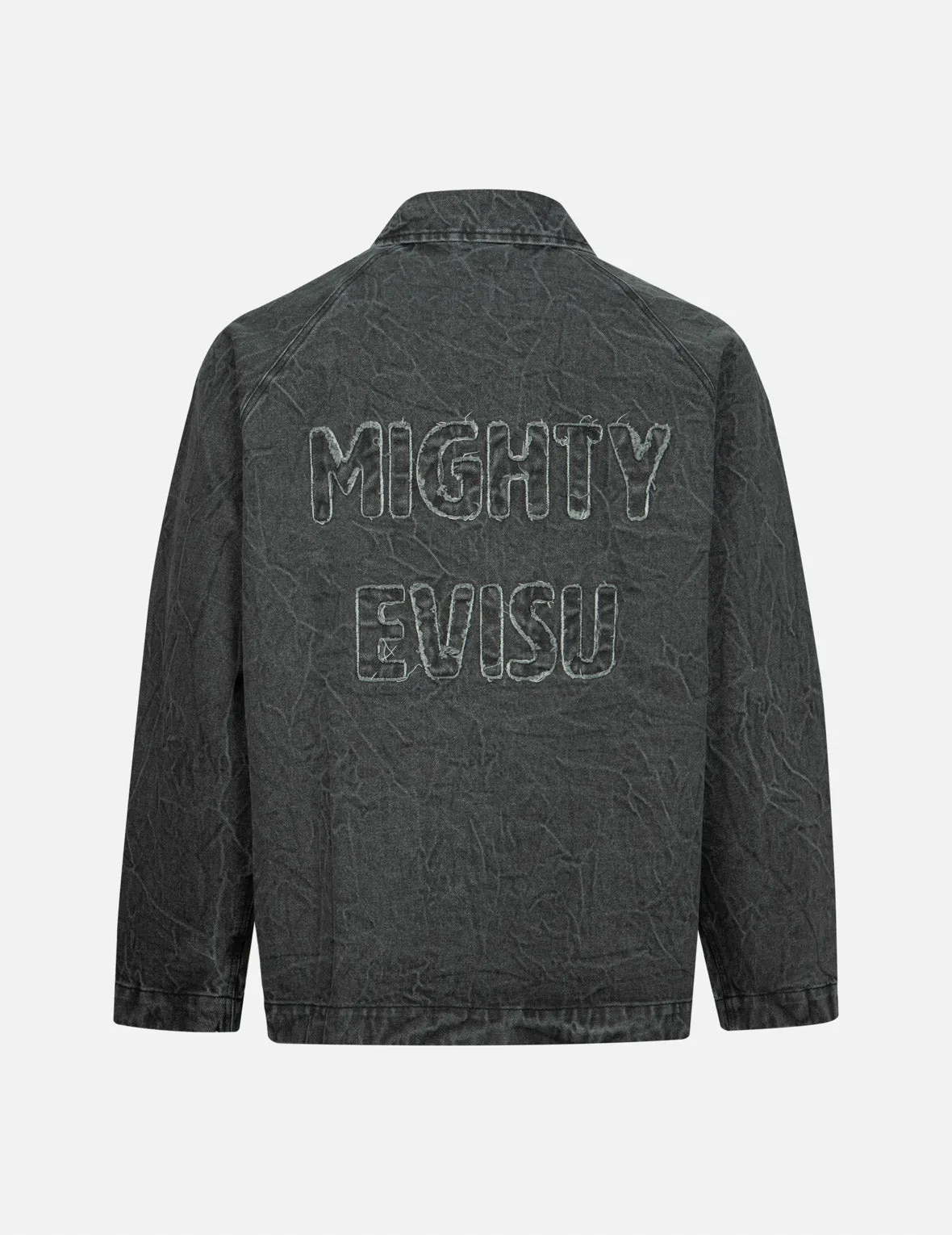 Seagull and Slogan Embroidery Oversized Denim Coach Jacket sold by Evisu product image thumbnail 3