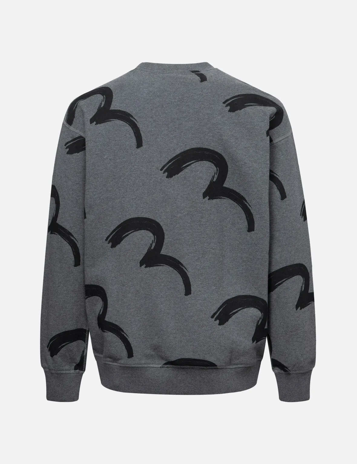 Allover Brushstroke Seagull and Logo Print Relax Fit Sweatshirt sold by Evisu product image thumbnail 2