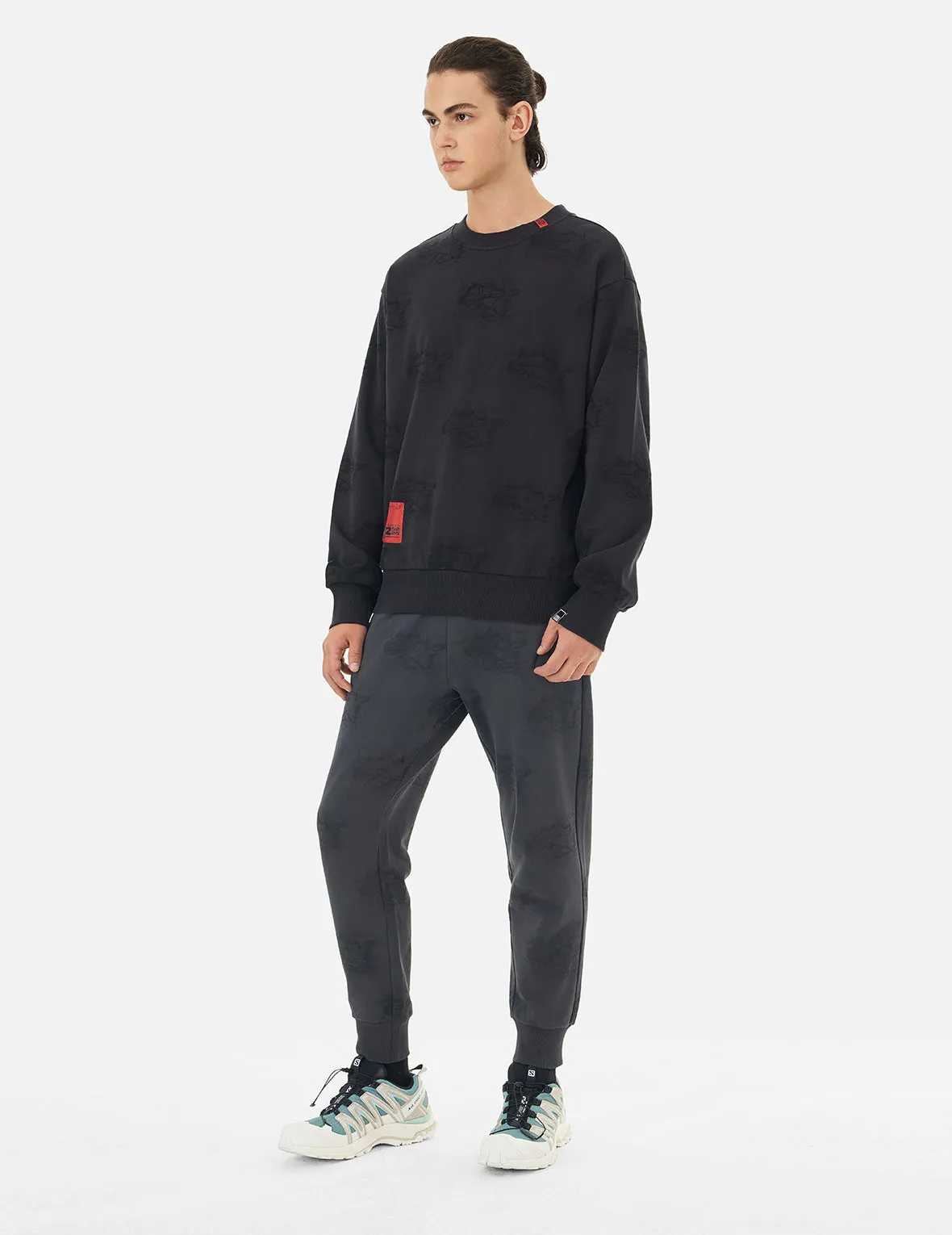 Allover Crinkle Logo Print Regular Fit Sweatshirt sold by Evisu product image thumbnail 3