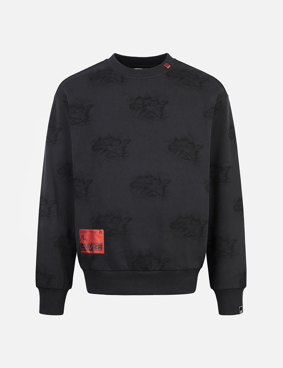 Allover Crinkle Logo Print Regular Fit Sweatshirt sold by Evisu