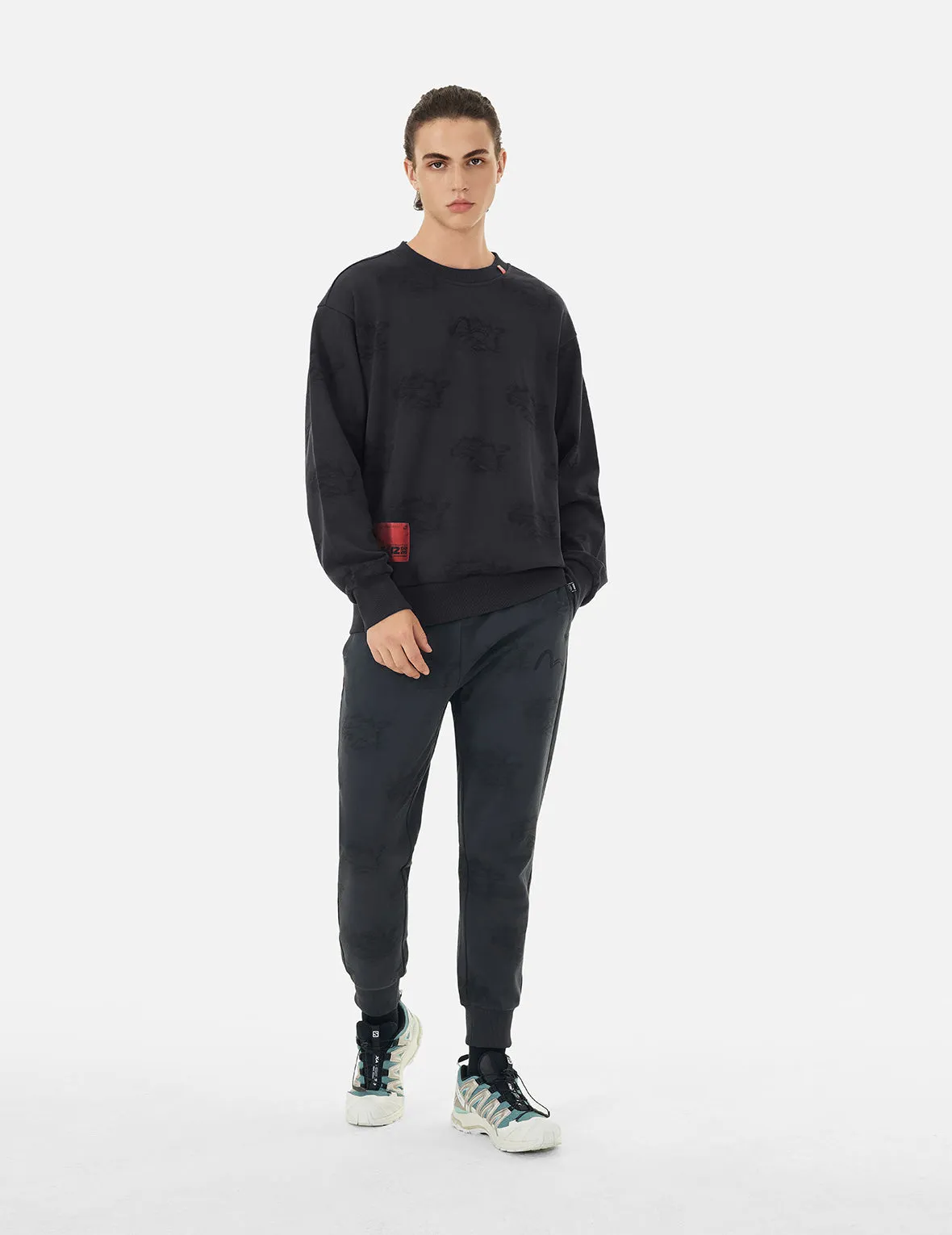 Allover Crinkle Logo Print Regular Fit Sweatshirt sold by Evisu product image thumbnail 5