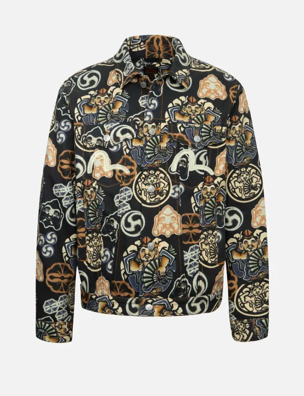 Allover Godhead and Kamon Print Regular Fit Jacket sold by Evisu