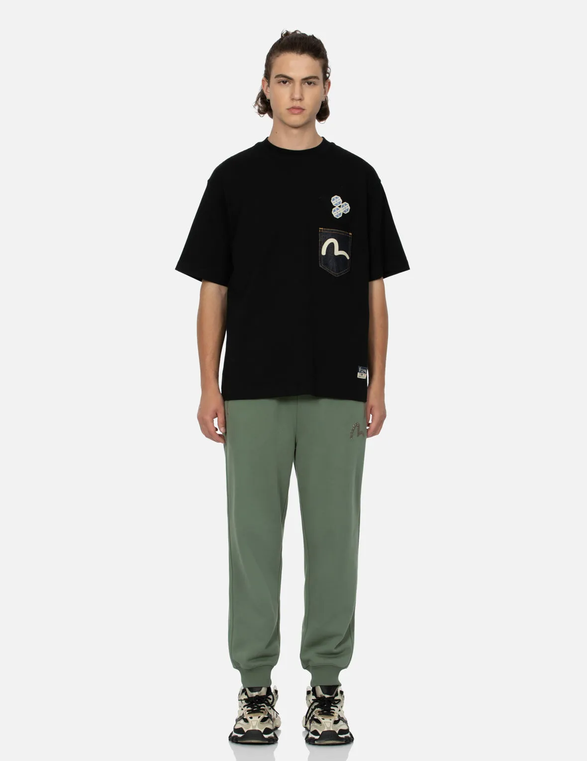 Seagull-print Denim Pocket Relax Fit T-Shirt sold by Evisu product image thumbnail 5