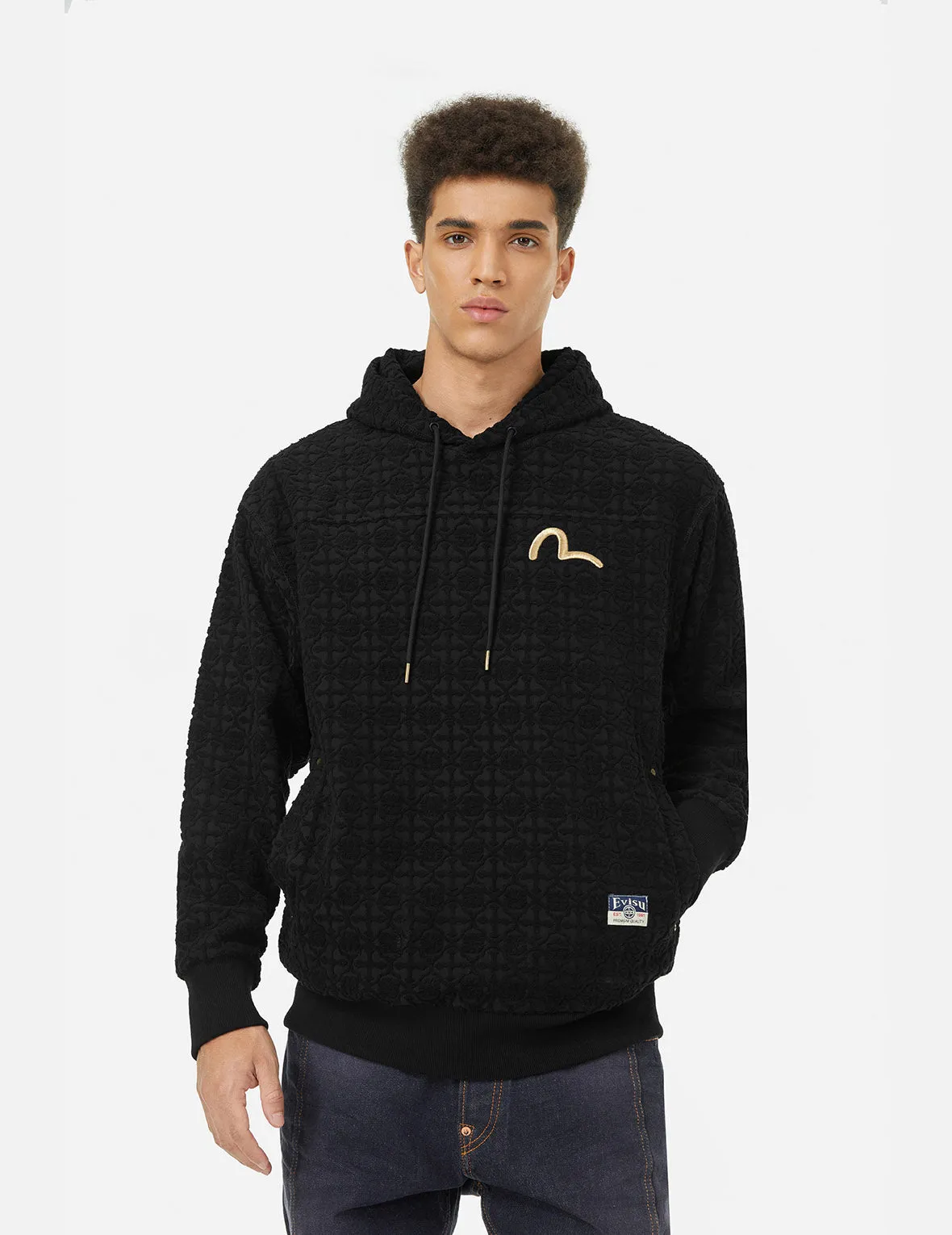 Seagull Embrodiery and Kamon Jacquard Relax Fit Hoodie sold by Evisu product image thumbnail 3