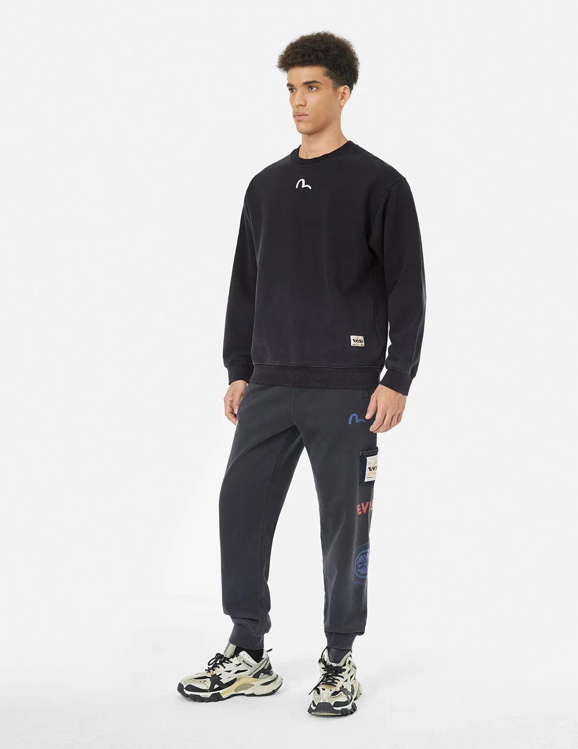 Ebisu Print and Multiple Pocket Washed Relax Fit Sweatshirt sold by Evisu product image thumbnail 2