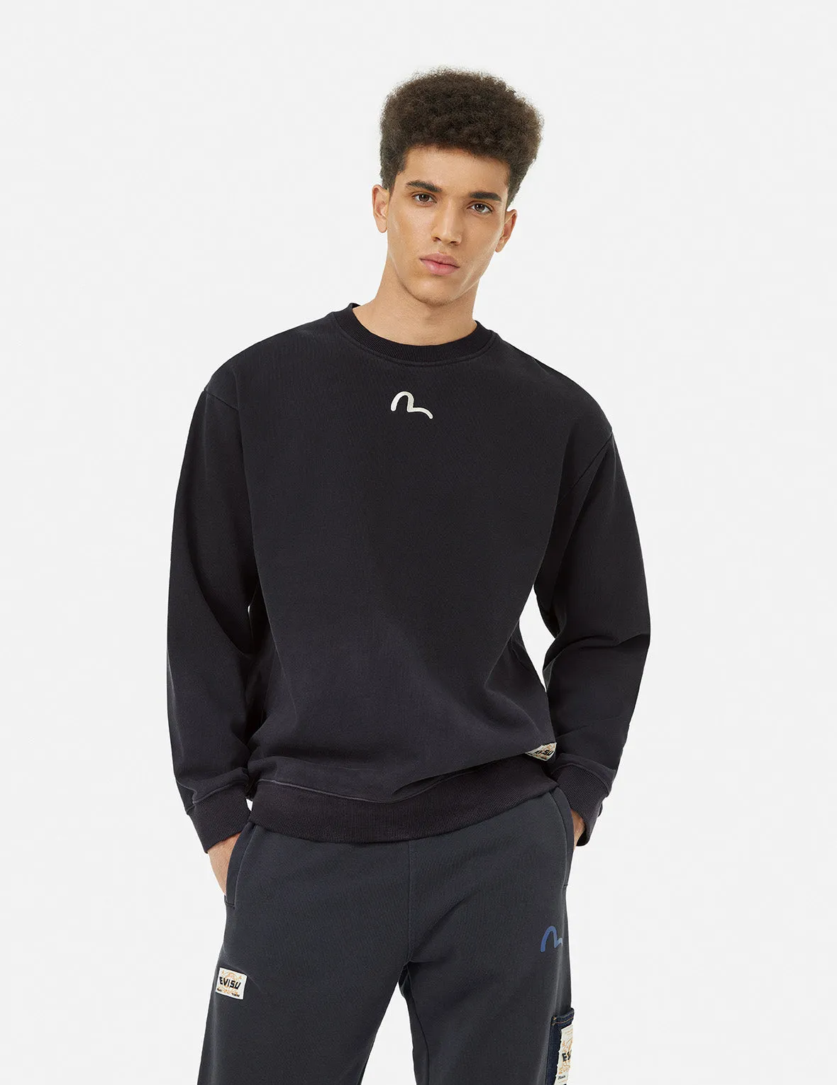 Ebisu Print and Multiple Pocket Washed Relax Fit Sweatshirt sold by Evisu product image thumbnail 4