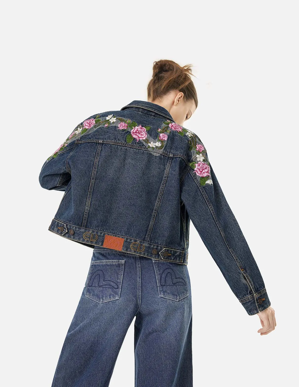 Roses Daicock with Studs Logo Loose Fit Denim Jacket sold by Evisu product image thumbnail 5