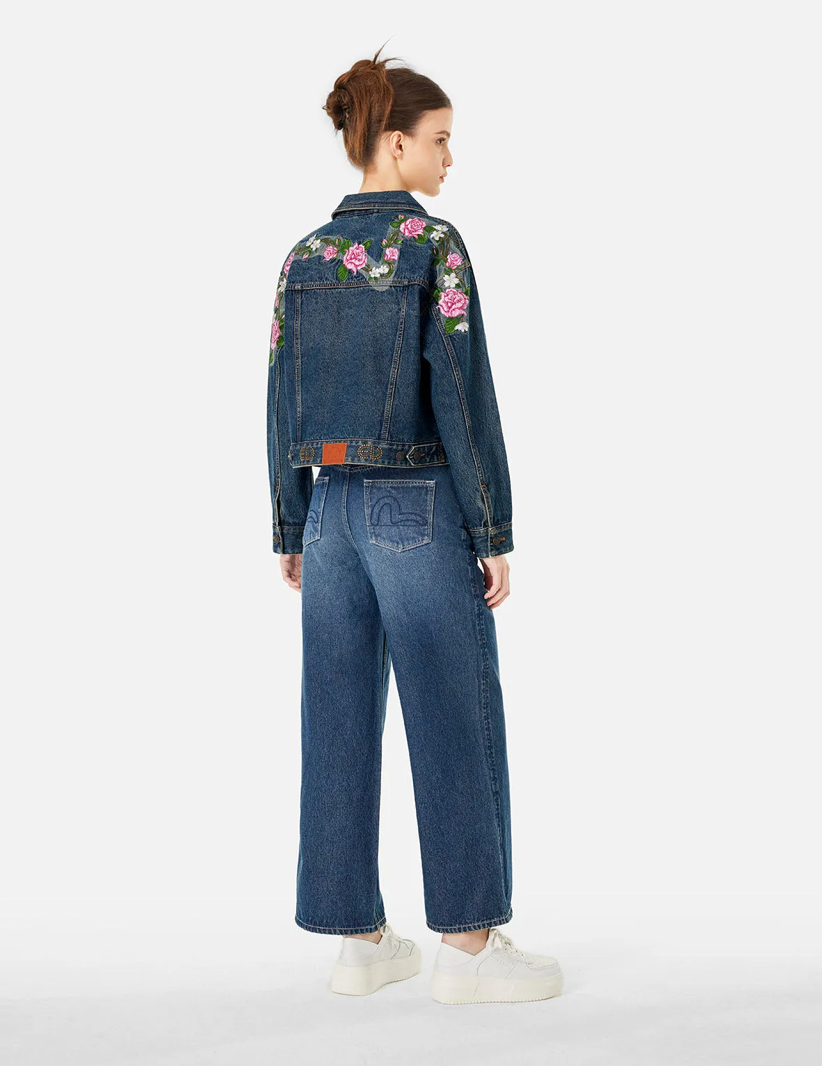 Roses Daicock with Studs Logo Loose Fit Denim Jacket sold by Evisu product image thumbnail 3