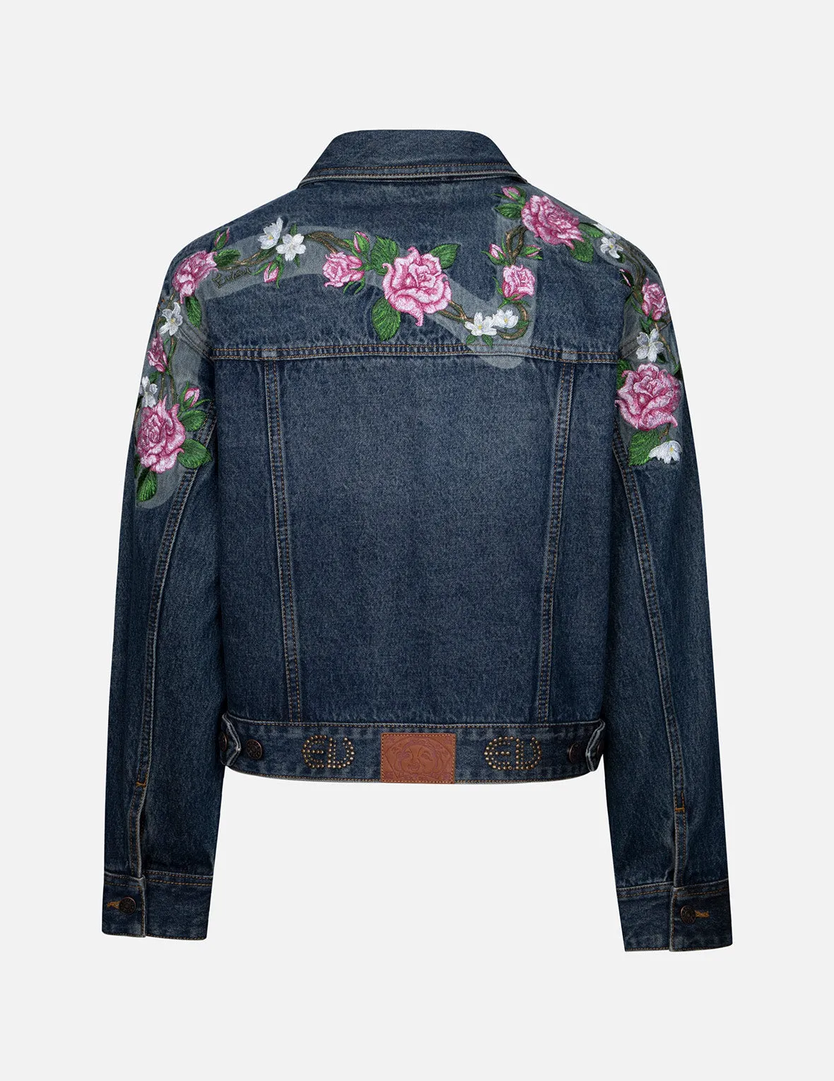 Roses Daicock with Studs Logo Loose Fit Denim Jacket sold by Evisu