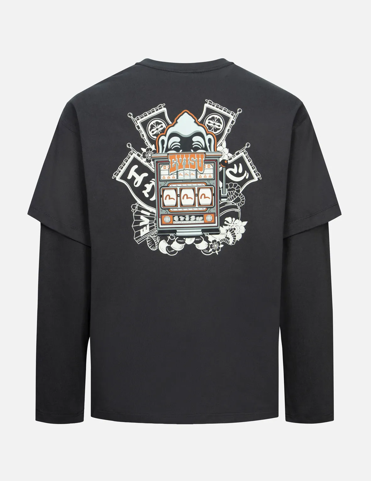 Godhead Slot Machine Print Loose Fit Long-Sleeve T-Shirt sold by Evisu