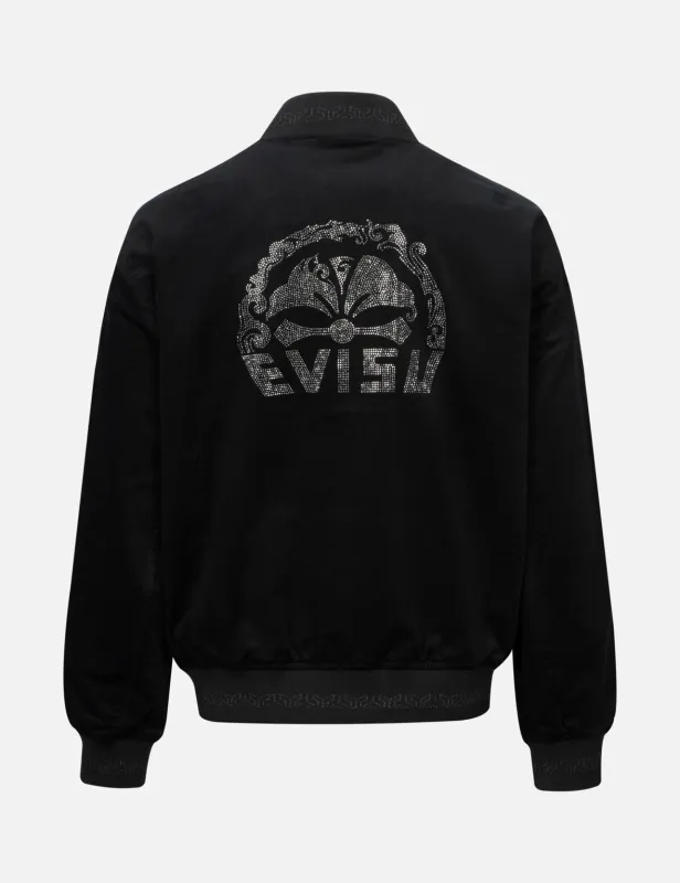 Rhinestone Kamon and Logo Relax Fit Bomber Jacket sold by Evisu