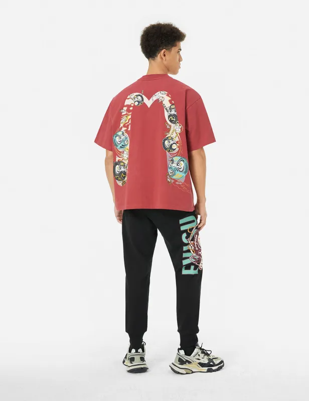 Ninja Daruma Print Regular Fit Sweatpants sold by Evisu