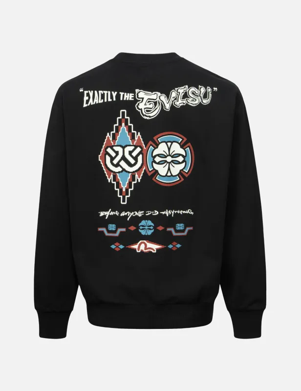 Wheel of Wisdom and Kamon Print Relax Fit Sweatshirt sold by Evisu