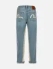 Leather Inlay and Seagull Pockets Baggy Fit Jeans sold by Evisu