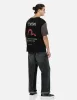 Leather Inlay and Seagull Pockets Baggy Fit Jeans sold by Evisu