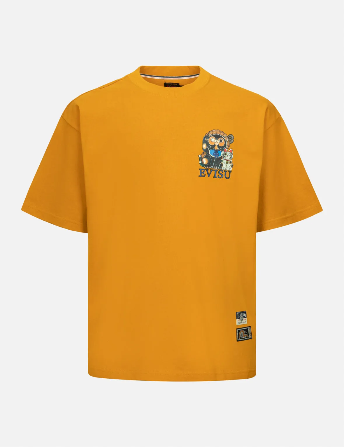 Tanuki and Fortune Cat Print Loose Fit T-Shirt sold by Evisu product image thumbnail 3