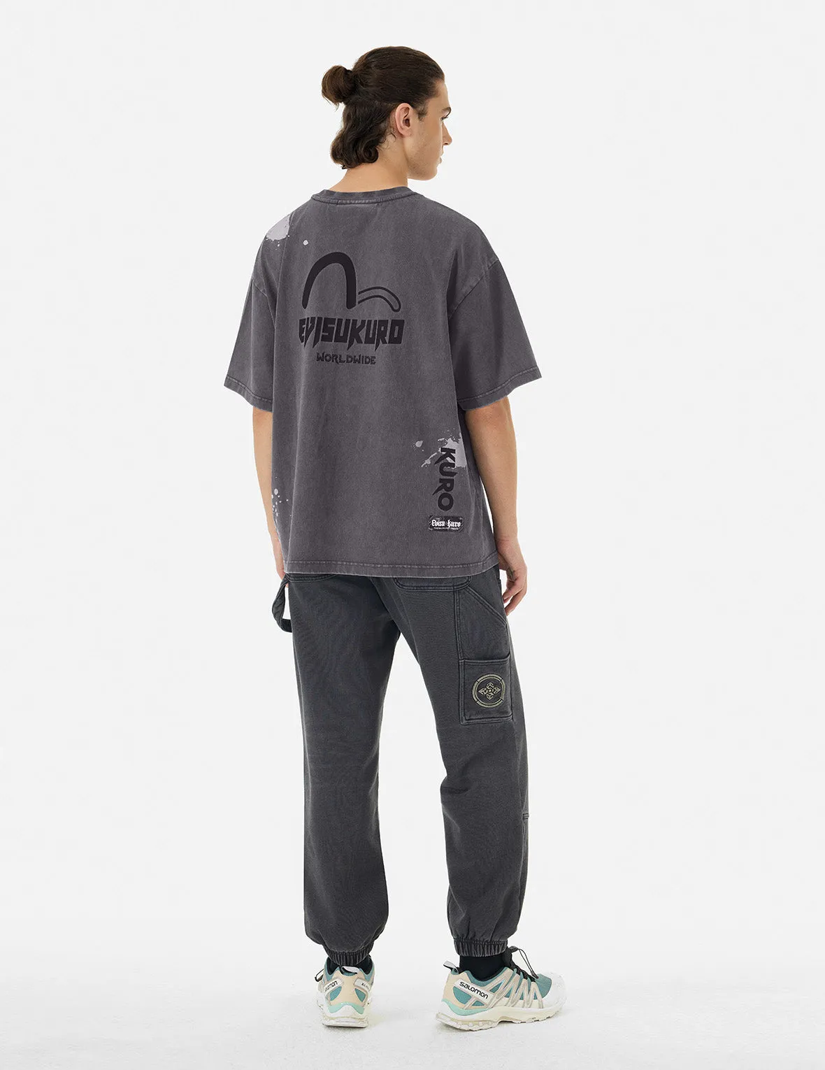 Washed Logo Embroidery and Print Loose Fit T-shirt sold by Evisu product image thumbnail 3