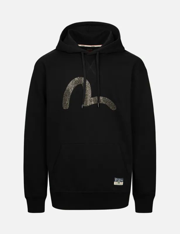 Rhinestone Seagull Relax Fit Hoodie sold by Evisu