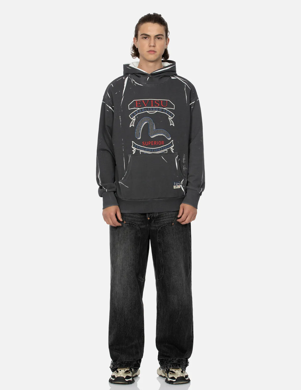Overdye Seagull and Logo Print Relax Fit Hoodie sold by Evisu product image thumbnail 5