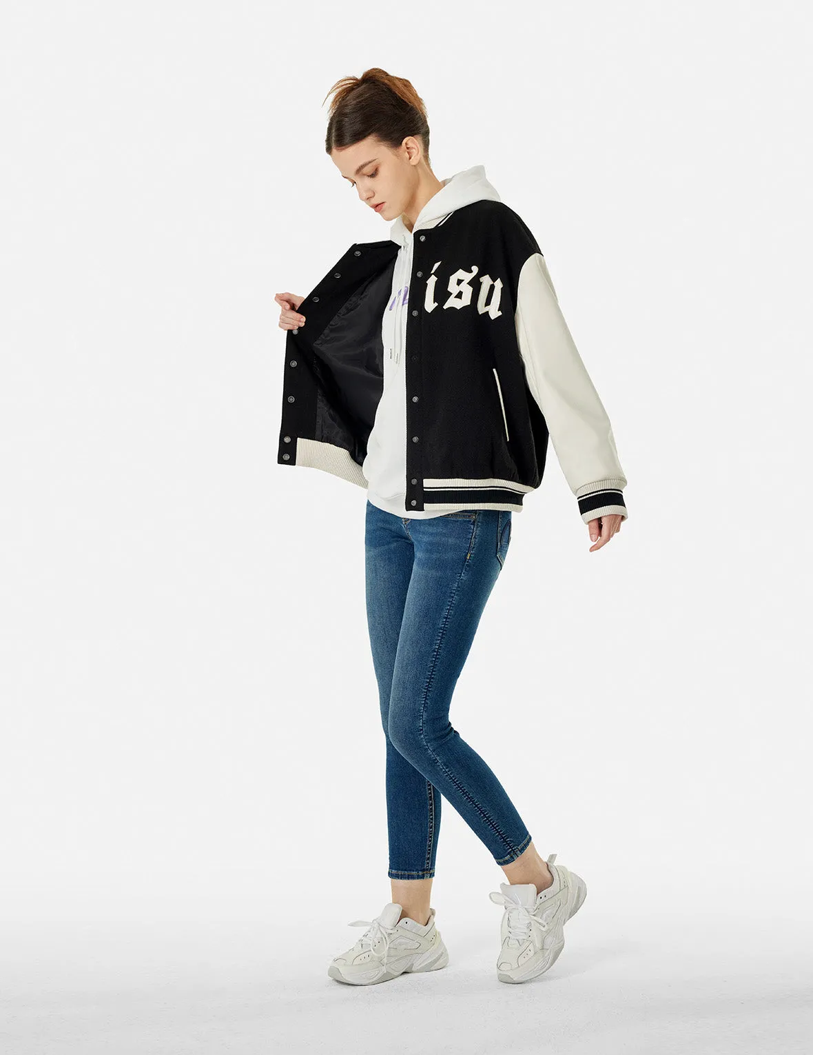 Kamon and Logo Embroidery Fashion Fit Varsity Jacket sold by Evisu product image thumbnail 2