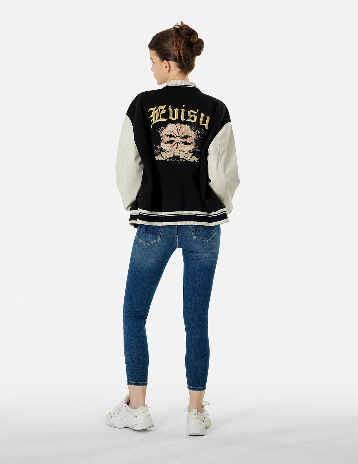 Kamon and Logo Embroidery Fashion Fit Varsity Jacket sold by Evisu product image thumbnail 5