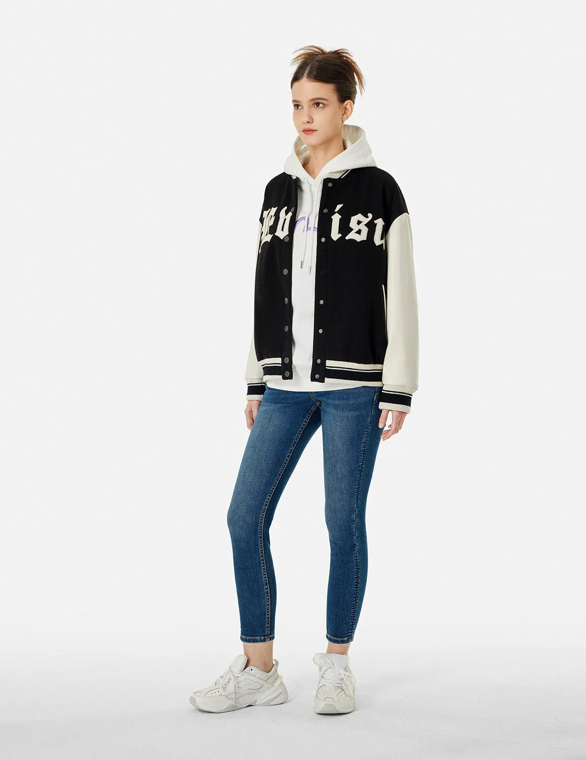 Kamon and Logo Embroidery Fashion Fit Varsity Jacket sold by Evisu product image thumbnail 4