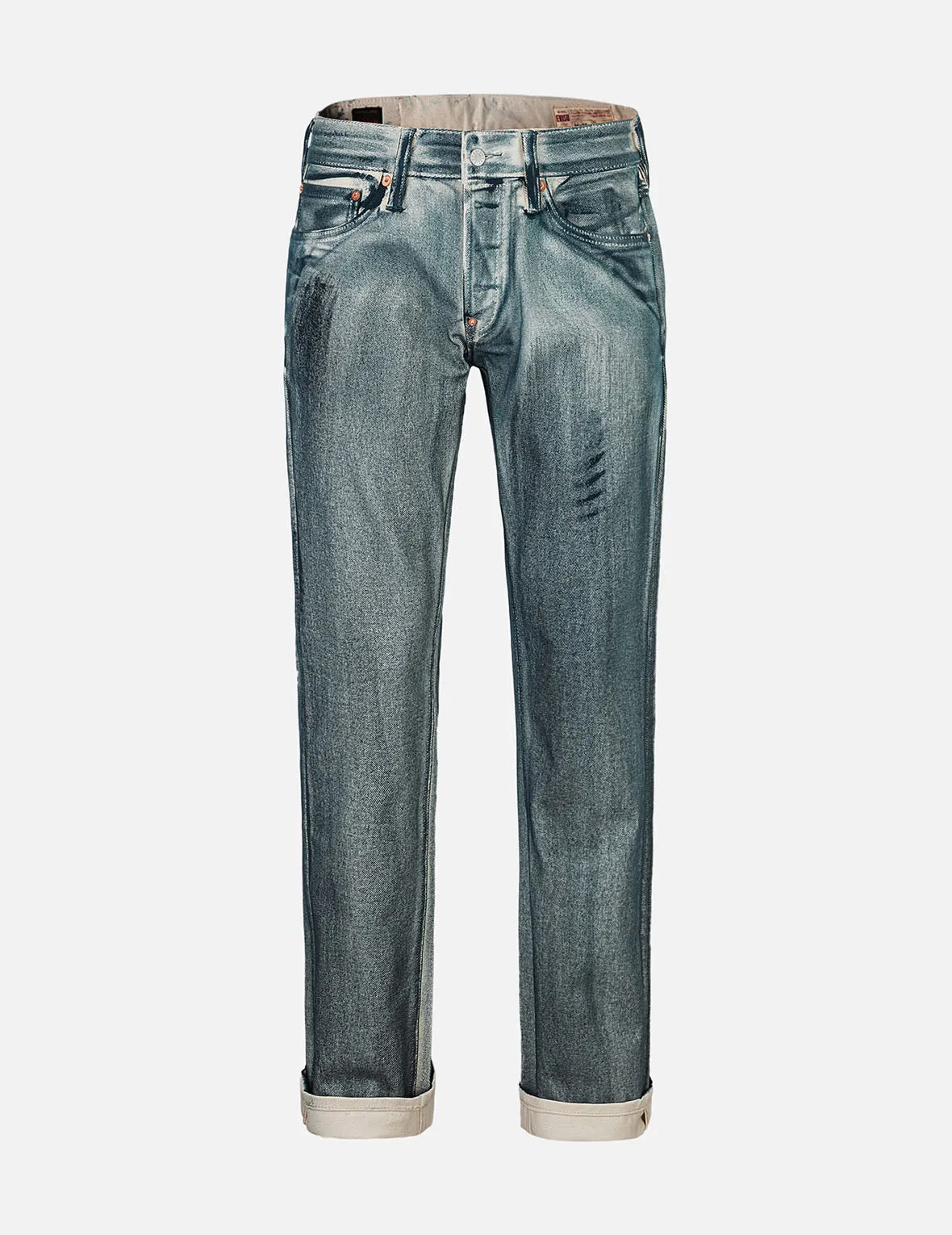 Kamon and Seagull Appliqué with Rubbing Print Regular Straight Fit Jeans #2008 sold by Evisu product image thumbnail 2