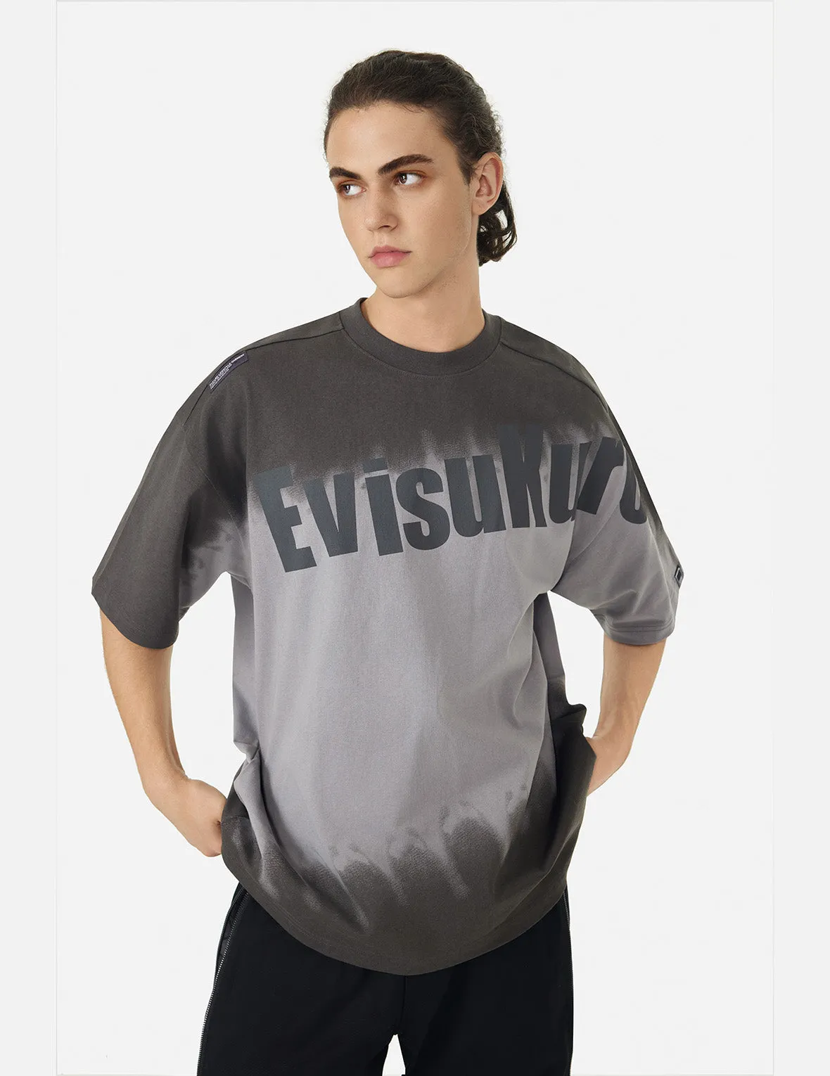 Tie-dye Logo and Slogan Print Oversized T-shirt sold by Evisu product image thumbnail 5