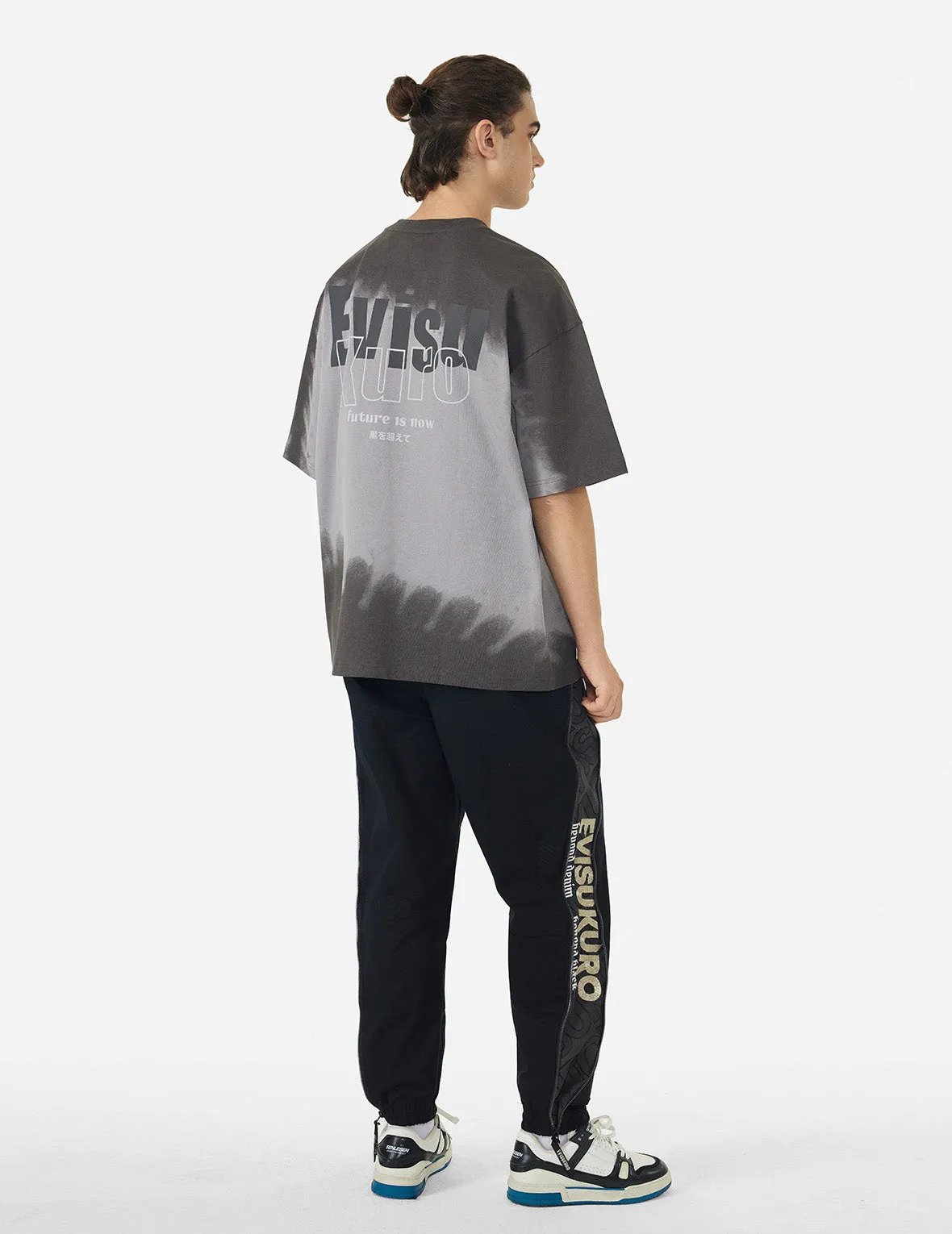 Tie-dye Logo and Slogan Print Oversized T-shirt sold by Evisu product image thumbnail 4