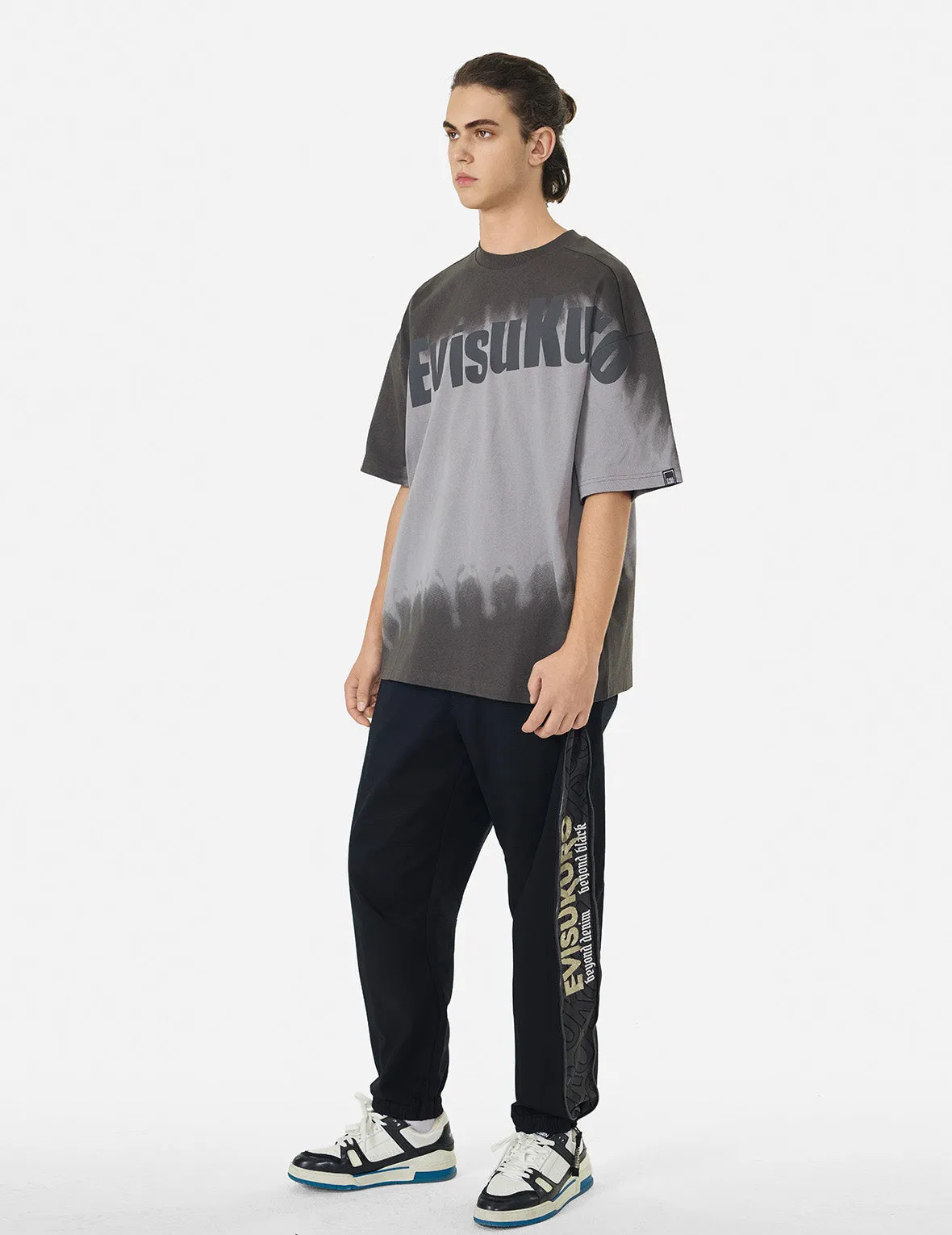 Tie-dye Logo and Slogan Print Oversized T-shirt sold by Evisu product image thumbnail 3