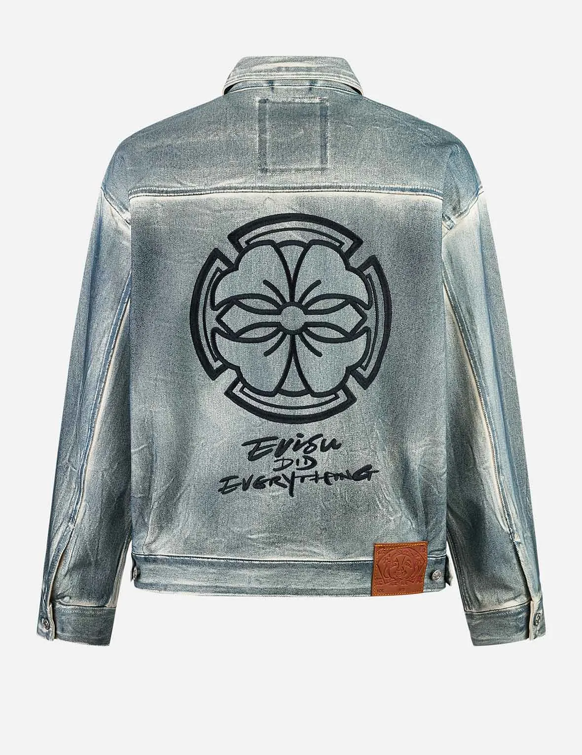 Kamon and Seagull Appliqué with Rubbing Print Fashion Fit Denim Jacket sold by Evisu product image thumbnail 2