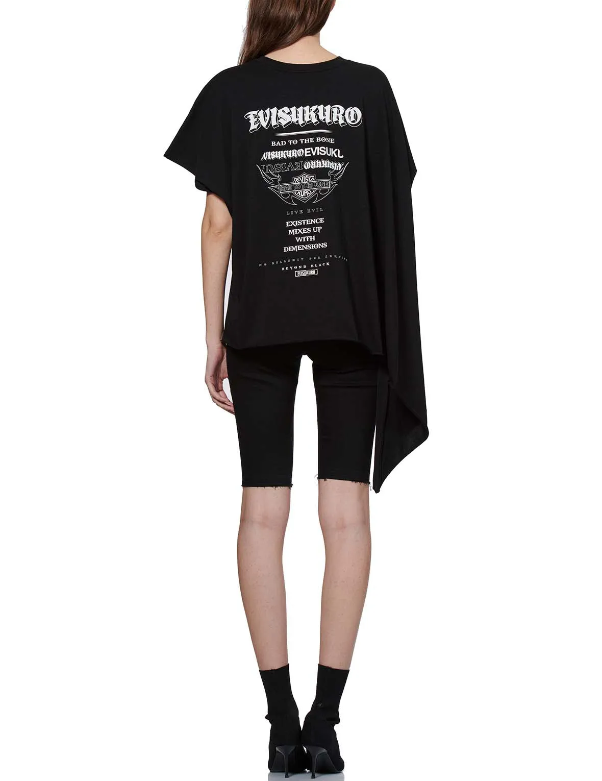 Slogan Print Asymmetric Sleeve T-shirt sold by Evisu product image thumbnail 2