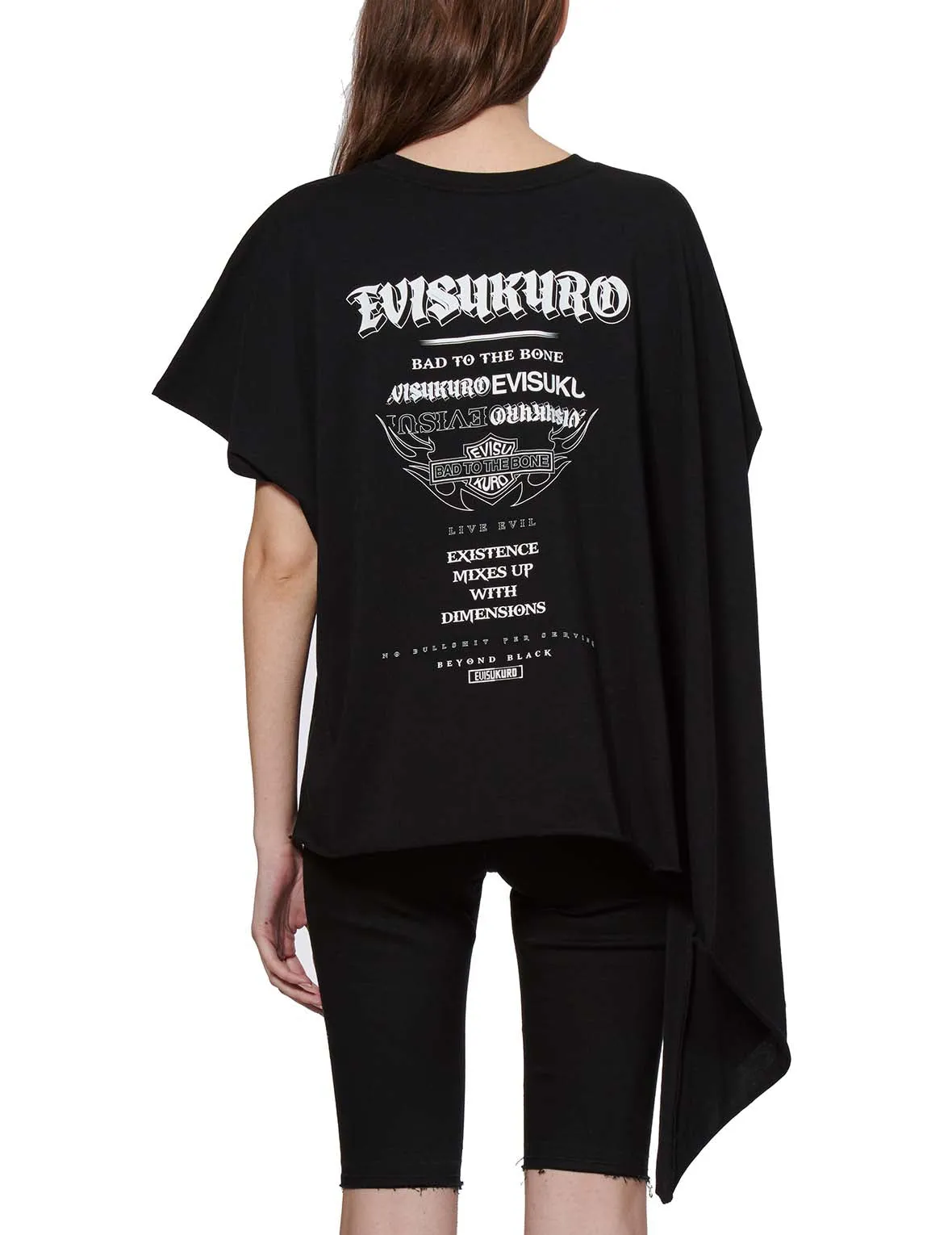 Slogan Print Asymmetric Sleeve T-shirt sold by Evisu product image thumbnail 4
