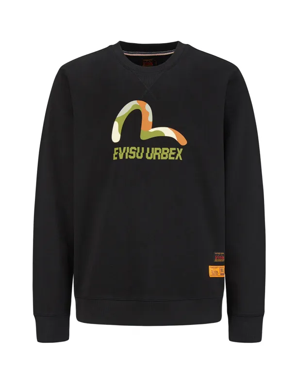 Camouflage Seagull Printed Sweatshirt sold by Evisu