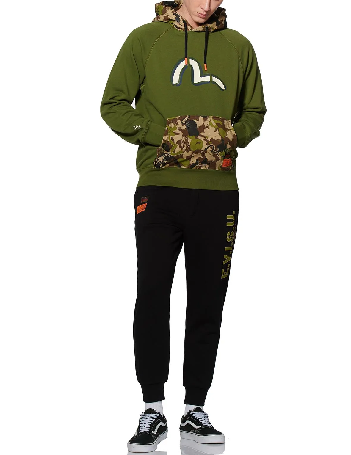 Color-blocking Seagull Print Hoodie sold by Evisu product image thumbnail 5