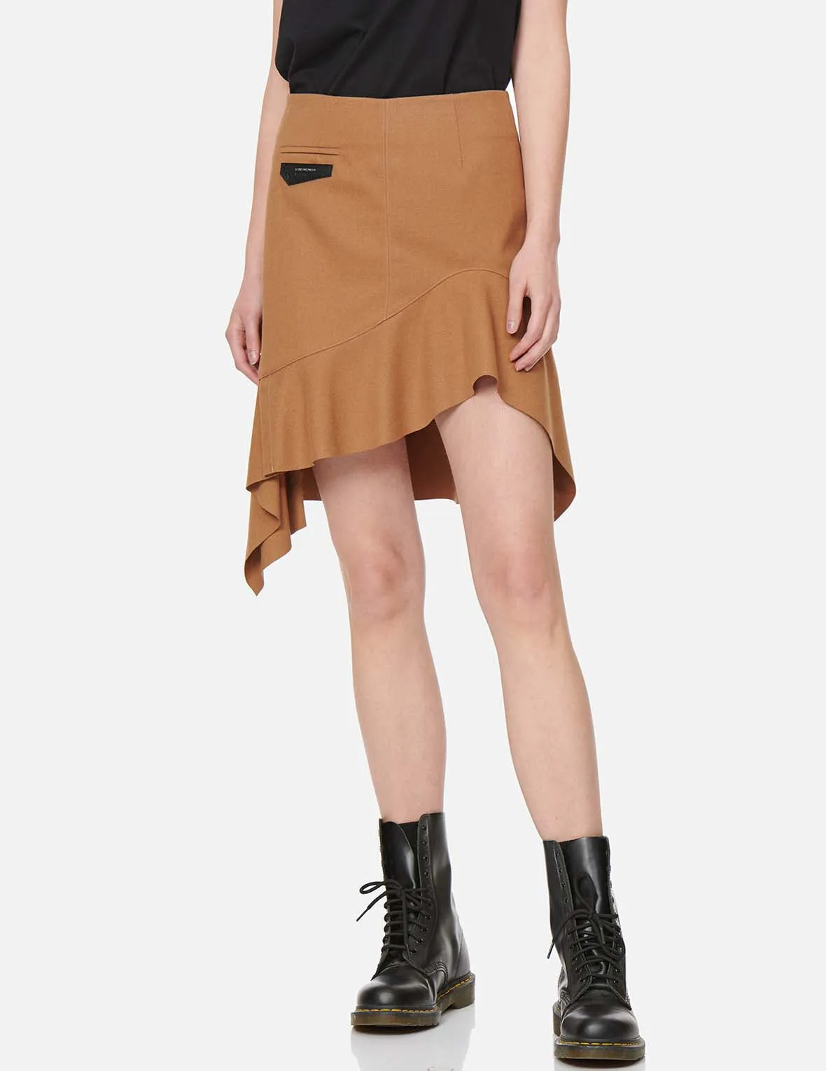 Leather Pocket Flap Asymmetric Skirt sold by Evisu product image thumbnail 3