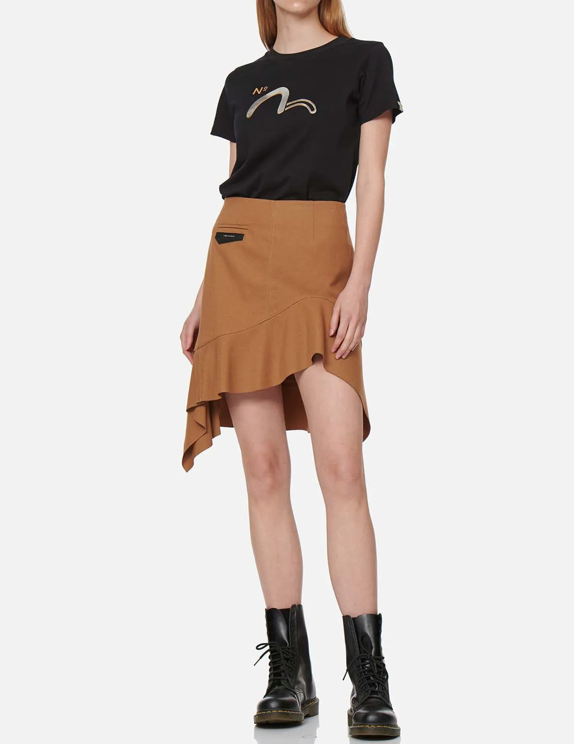 Leather Pocket Flap Asymmetric Skirt sold by Evisu product image thumbnail 5