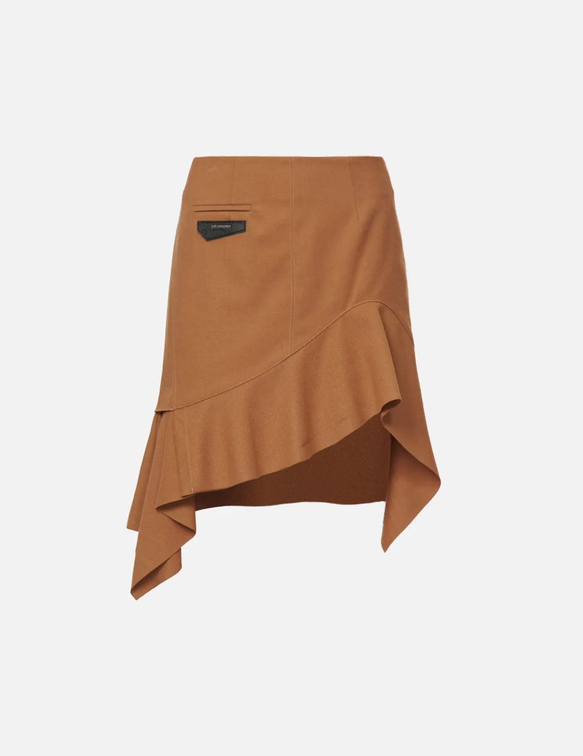 Leather Pocket Flap Asymmetric Skirt sold by Evisu