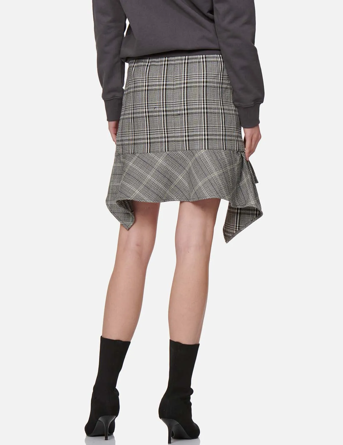 Asymmetric Ruffle Mixed Plaid Skirt sold by Evisu product image thumbnail 4