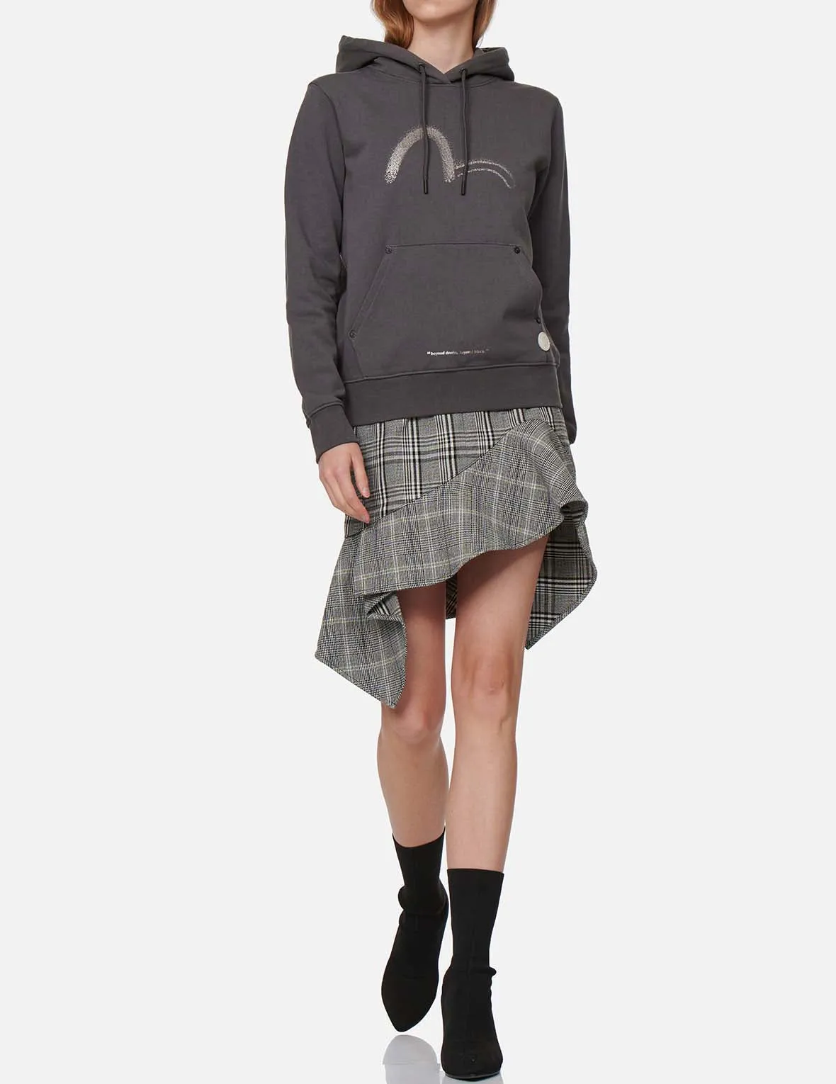 Asymmetric Ruffle Mixed Plaid Skirt sold by Evisu product image thumbnail 5