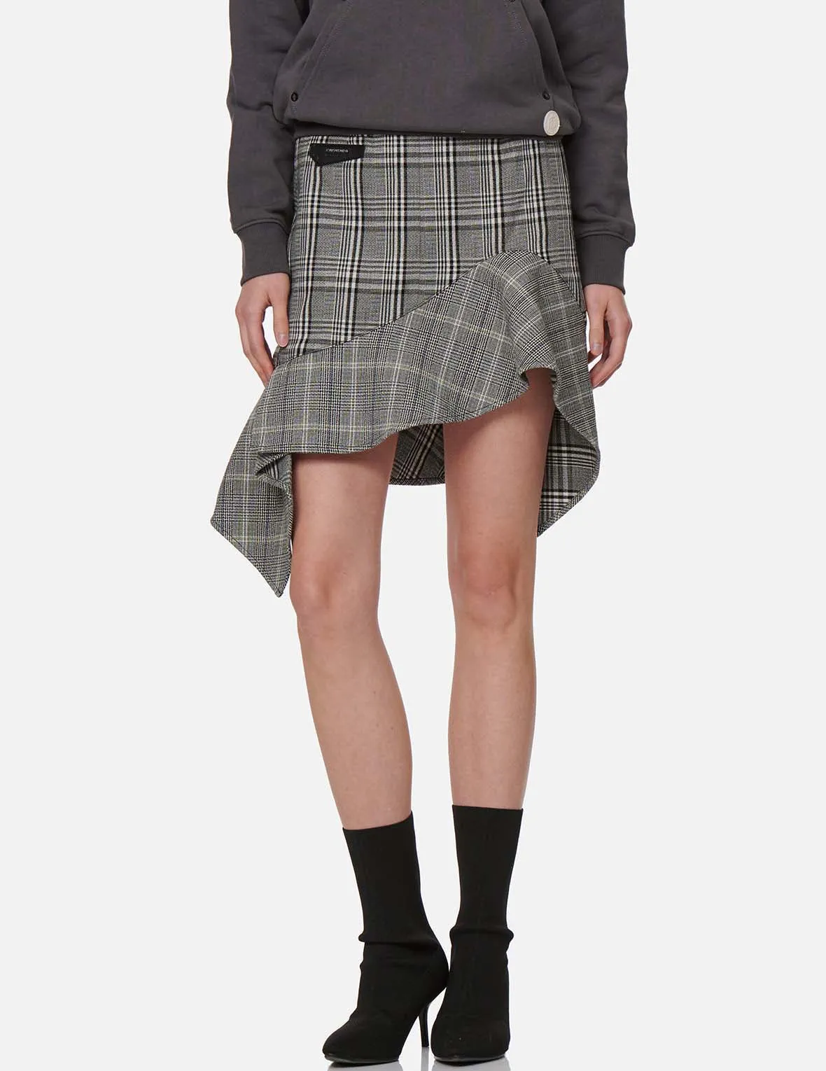 Asymmetric Ruffle Mixed Plaid Skirt sold by Evisu product image thumbnail 3
