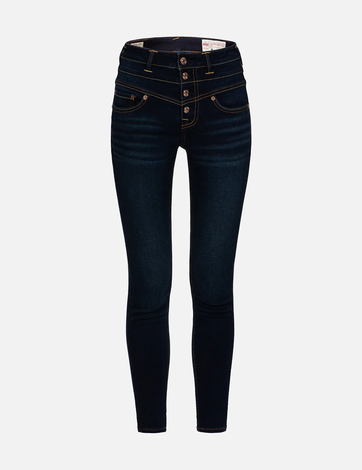 Floral-Pattern Seagull Embroidery High-Waist Skinny Jeans sold by Evisu product image thumbnail 2