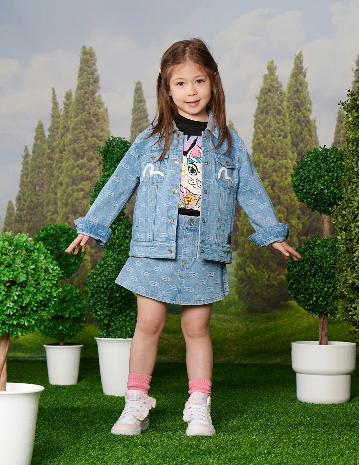 Allover Logo Jacquard and Seagull Print Regular Fit Denim Jacket sold by Evisu product image thumbnail 3