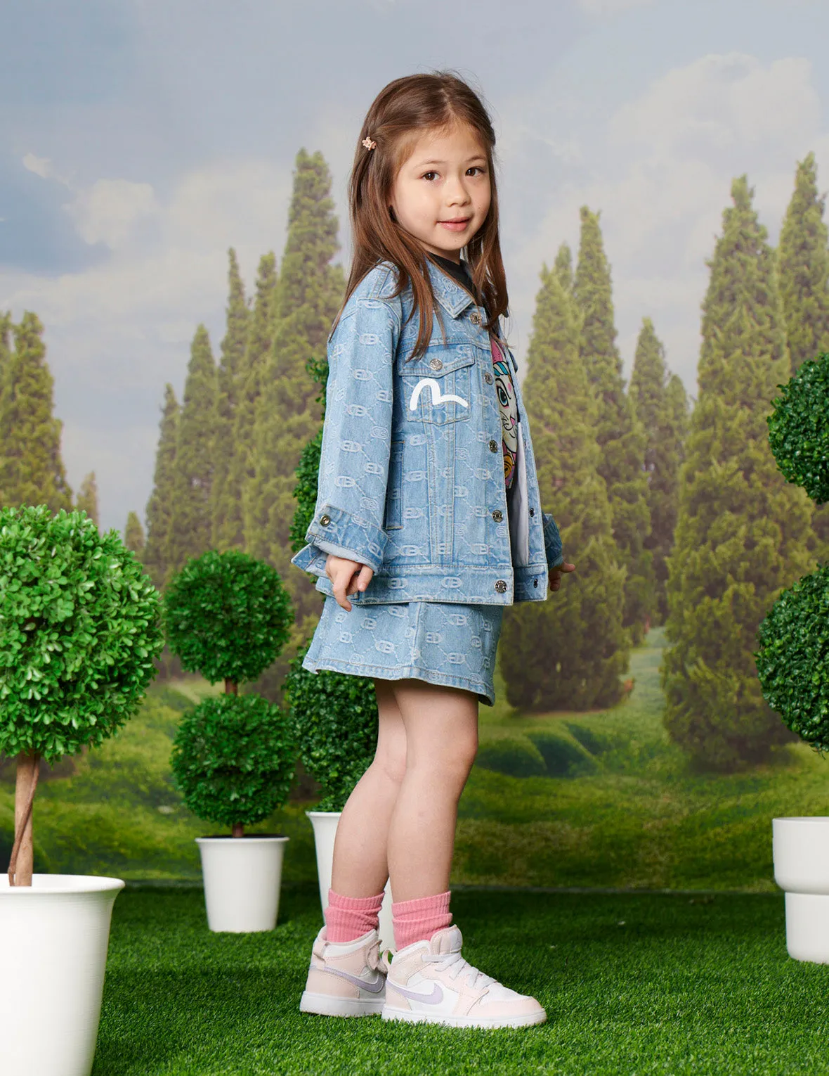 Allover Logo Jacquard and Seagull Print Regular Fit Denim Jacket sold by Evisu product image thumbnail 4