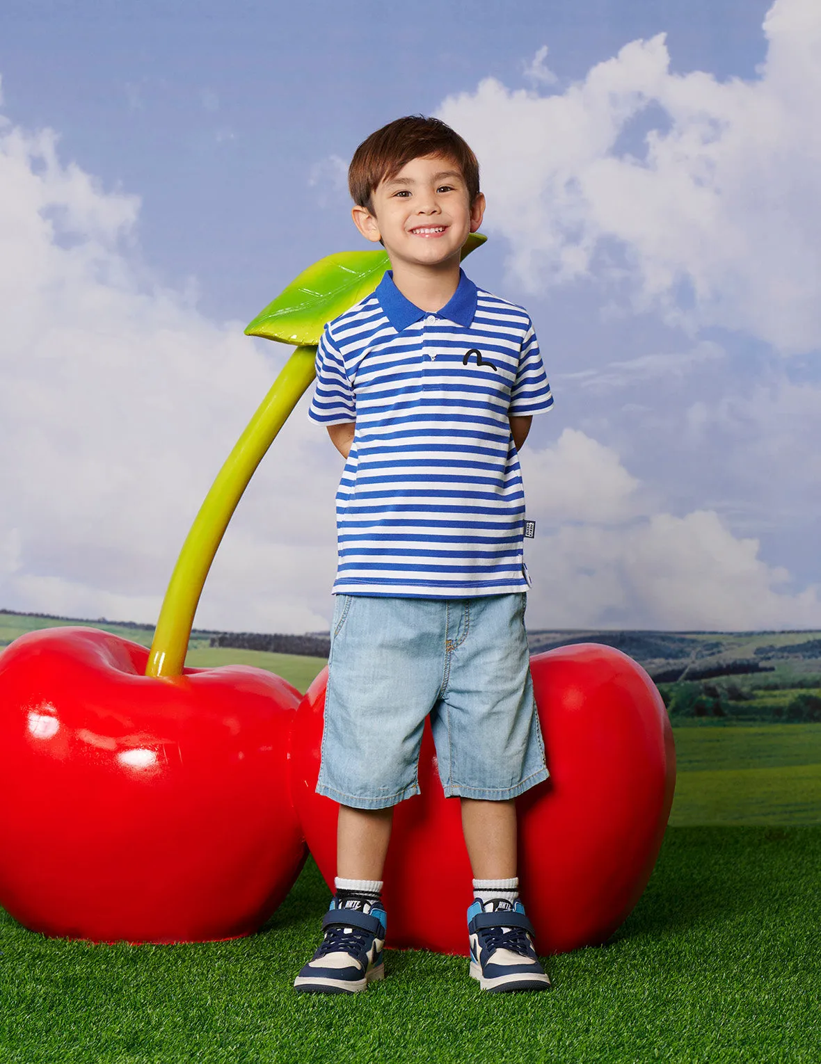 Striped Pattern and Seagull Print Regular Fit Polo Shirt sold by Evisu product image thumbnail 3