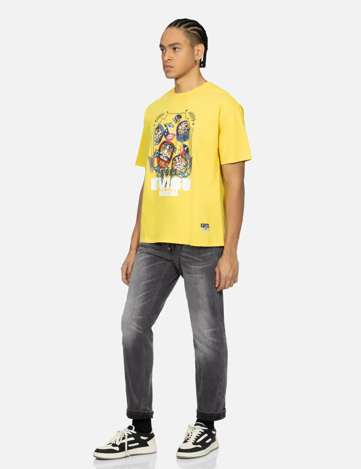 Washed Retro Ribbon Seagull Print Carrot Fit Jeans #2017 sold by Evisu product image thumbnail 4