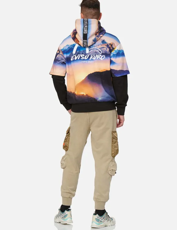 Digital Print Mock 2-in-1 Hoodie sold by Evisu